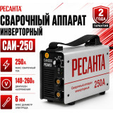 Сварочный аппарат инверторный Ресанта САИ-250 max9,5кВт/10-250А/антизалип/IP21/D-6мм