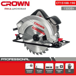 Циркулярная пила Crown CT 15188-190, 190 мм, 1500 Вт